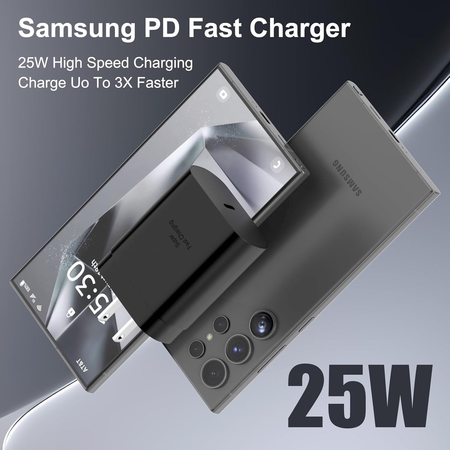 Samsung 25W USB-C Super Fast Charging Power Adapter - PD Charger Block for Galaxy S Series (2 Pack)