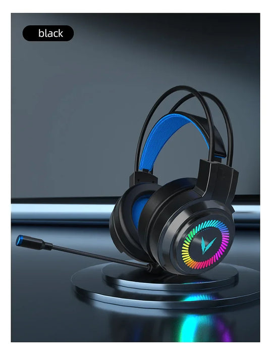 G58 G60 7.1 Surround Sound Gaming Headset with Microphone and LED Lighting, Foldable Design for PC Gamers