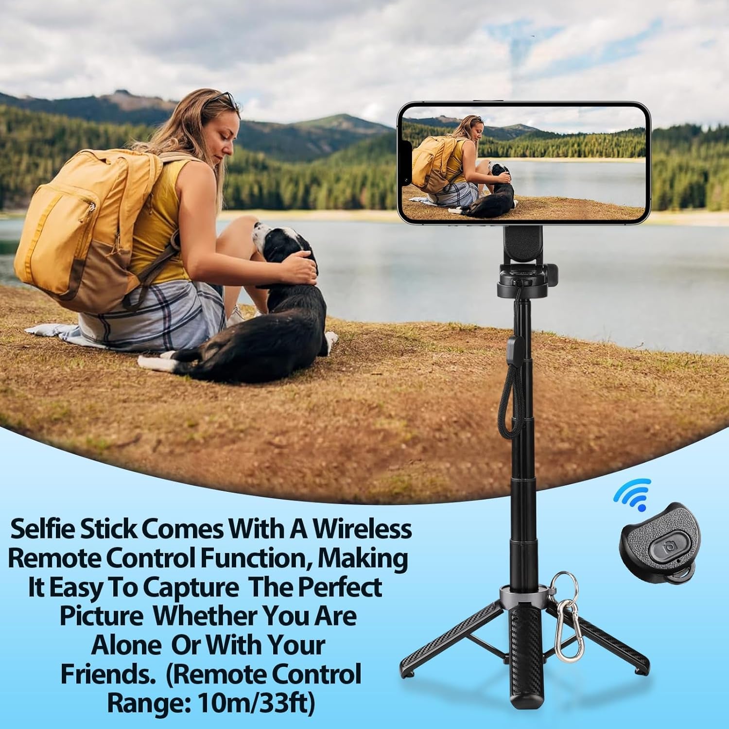 Professional Multifunctional 360° Rotating Magnetic Selfie Stick and Tripod with Detachable Remote Control and Extendable Phone Stand for Video Recording and Vlogging