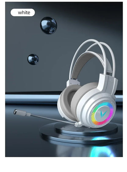G58 G60 7.1 Surround Sound Gaming Headset with Microphone and LED Lighting, Foldable Design for PC Gamers
