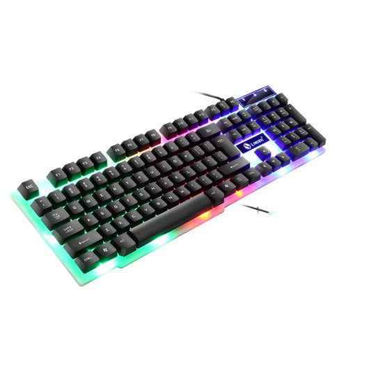 USB Wired Gaming Keyboard and Mouse Set with RGB LED Backlighting for PC - Gamer Combo Kit for Home and Office Use