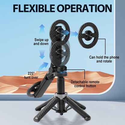 Professional Multifunctional 360° Rotating Magnetic Selfie Stick and Tripod with Detachable Remote Control and Extendable Phone Stand for Video Recording and Vlogging