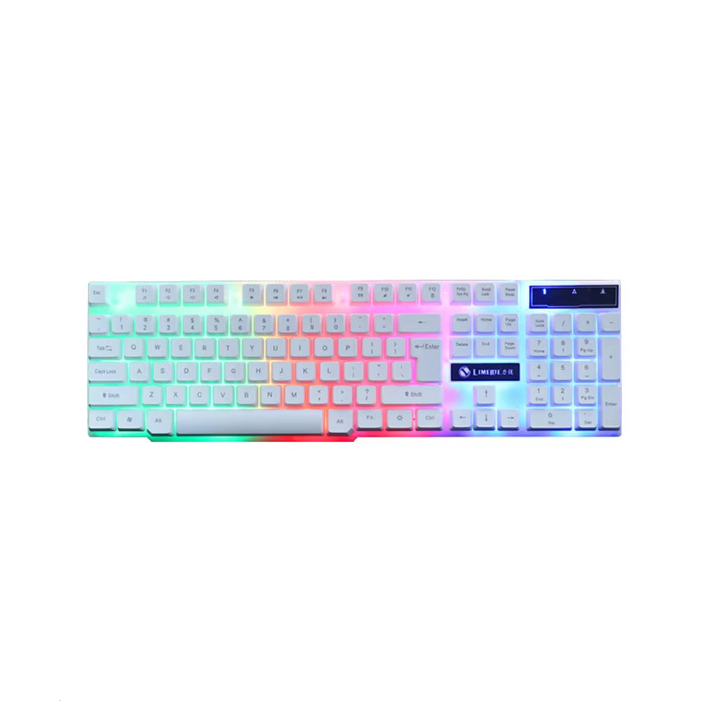 USB Wired Gaming Keyboard and Mouse Set with RGB LED Backlighting for PC - Gamer Combo Kit for Home and Office Use