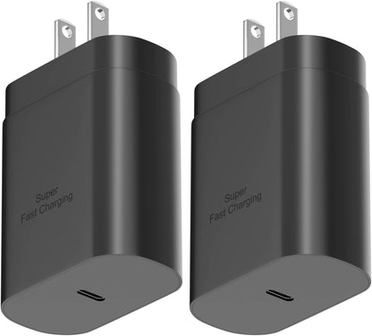 Samsung 25W USB-C Super Fast Charging Power Adapter - PD Charger Block for Galaxy S Series (2 Pack)