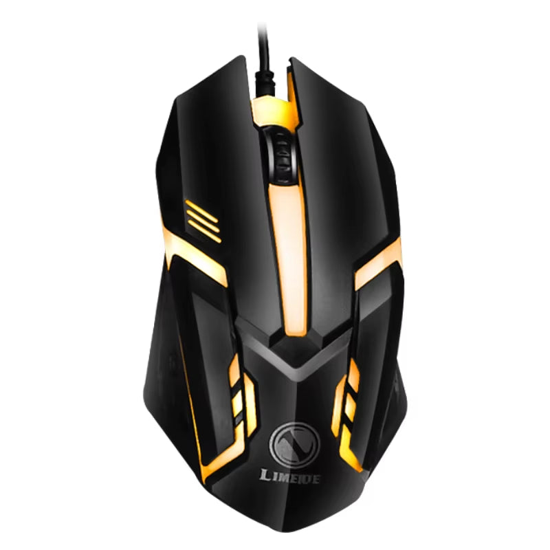 USB Wired Gaming Keyboard and Mouse Set with RGB LED Backlighting for PC - Gamer Combo Kit for Home and Office Use